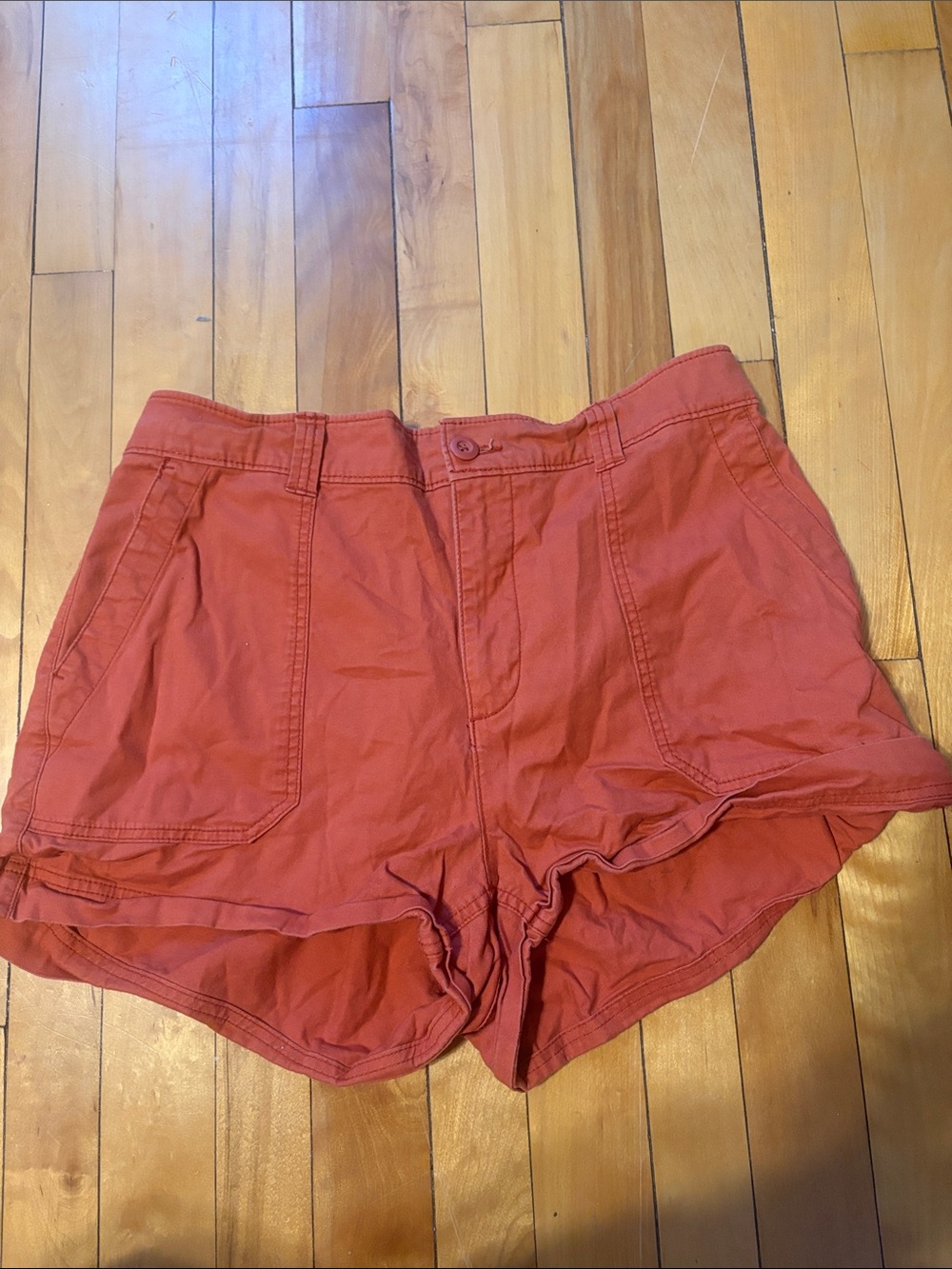 Old Navy Rust Red High-Waist Casual Shorts